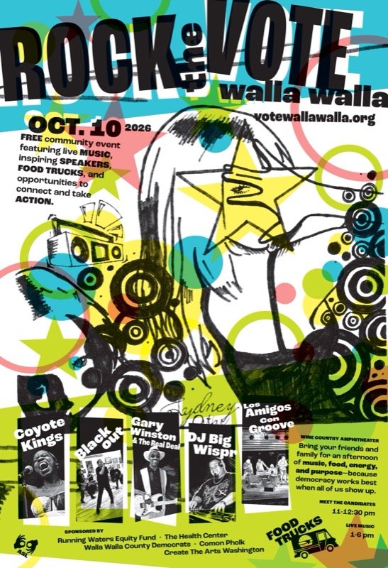Rock The Vote Walla Walla poster — October 10, 2026